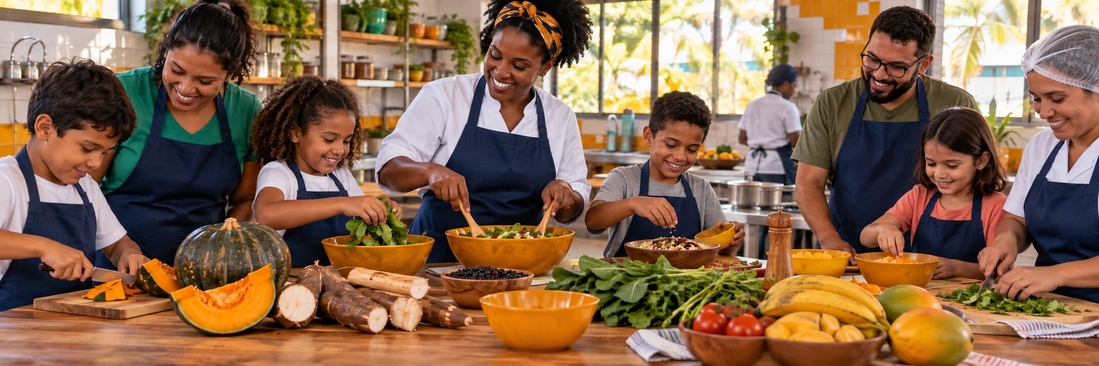 Oficina de educação alimentar e nutricional com famílias e estudantes
